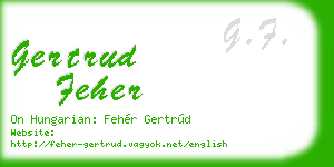 gertrud feher business card
